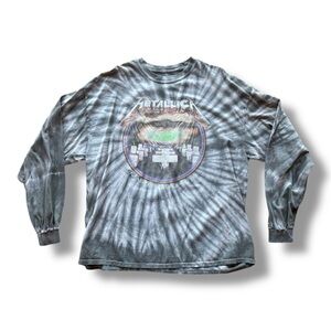 Metallica Tie-Dye Long Sleeve Tee - Gray